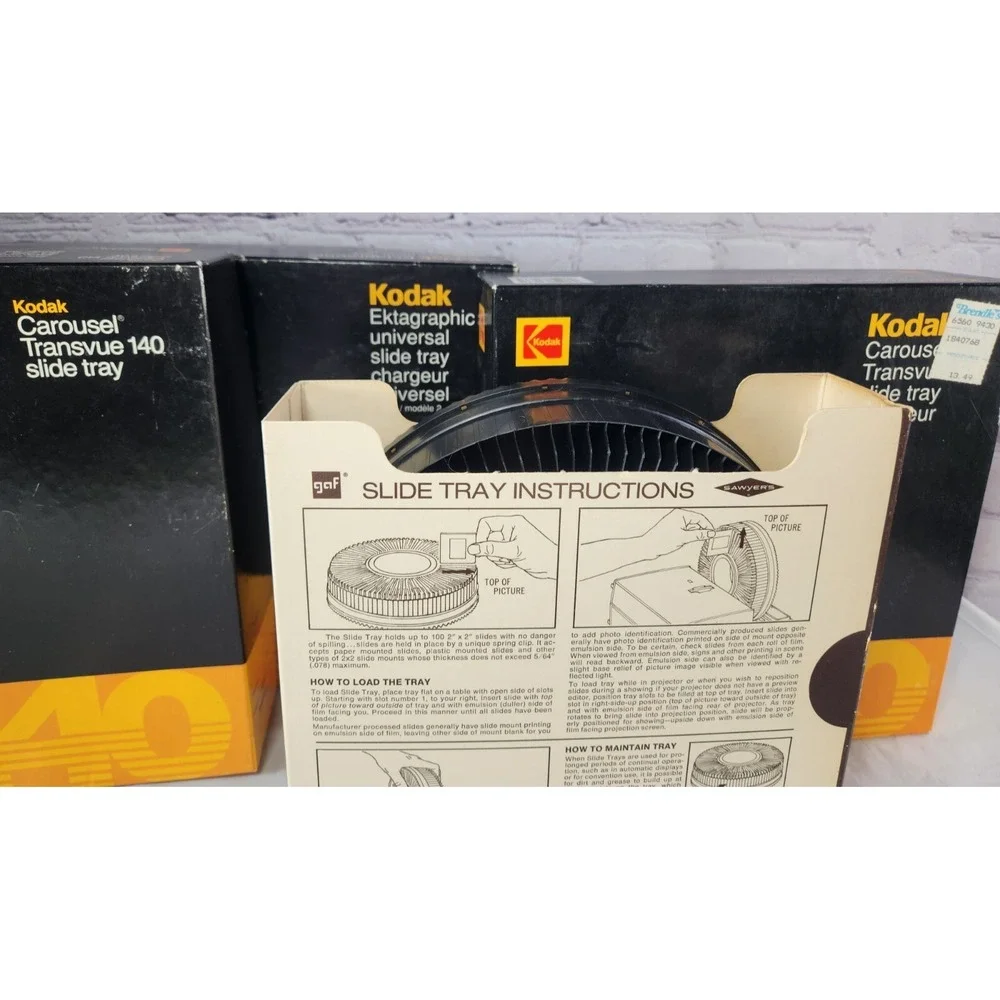 Kodak‎ Carousel Transvue Lot of 4 Slide Trays 140 X 2 & 80 x 2
